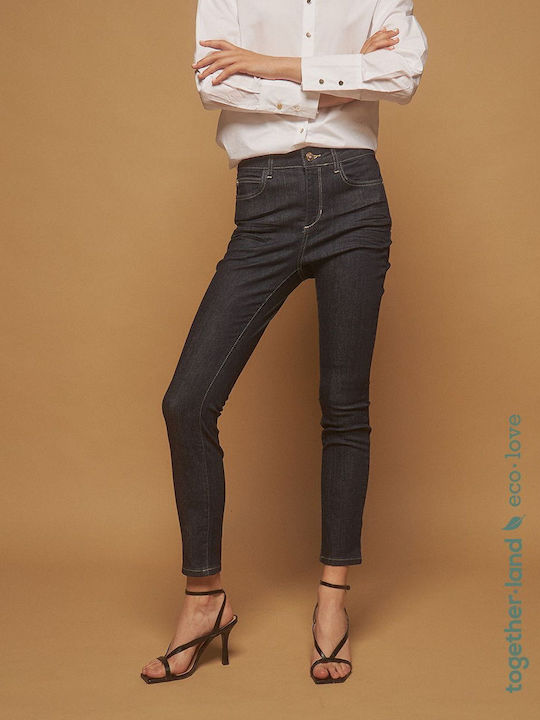 Selena Women's Jean Trousers in Regular Fit Dark blue denim.