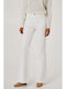 High Waist Women's Jean Trousers Flared in Regular Fit White