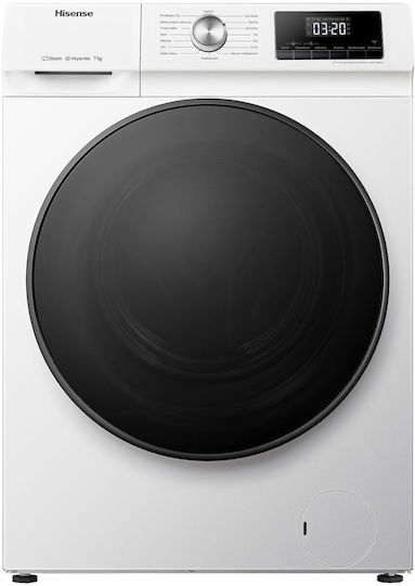 Hisense Πλυντήριο Ρούχων 7kg με Τεχνολογία Ατμού 1200 Στροφών Inverter Motor WFQA7012EVM