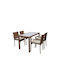 Set Sala De Mese Pentru Exterior 5 Piese Maro Cu Perne