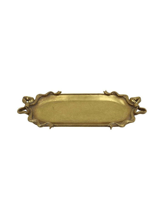 Fylliana Rectangular Serving Tray with Handles in Gold Color 19.5x12x3cm 1pcs