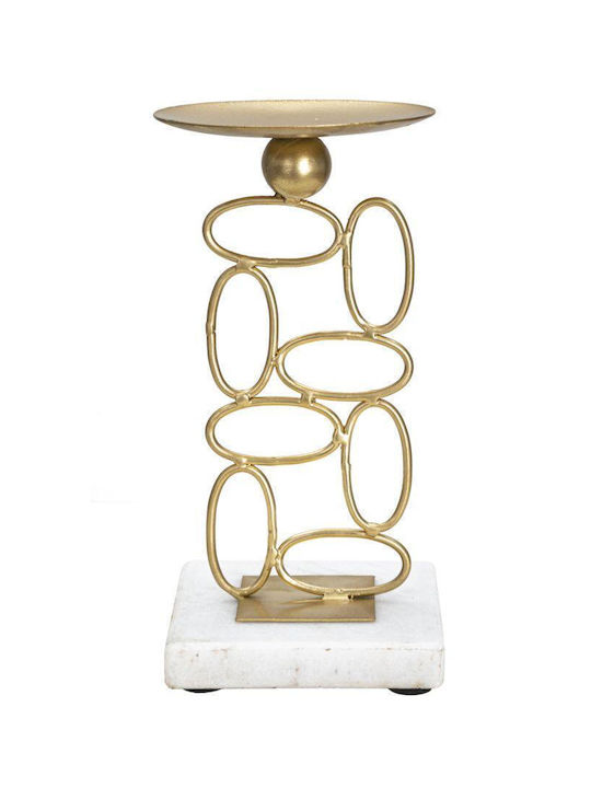 Mauro F Candle Holder Metal in Gold Color 10x10x20cm 1pcs