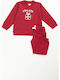Love Kinder Schlafanzug Winterlich Rot