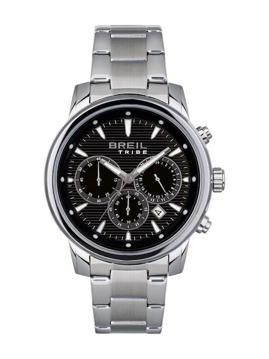 Breil Ανδρικό Ρολόι 43mm Μπαταρίας με Ασημί Μεταλλικό Μπρασελέ