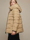 Rino&Pelle Women's Short Puffer Jacket for Winter Beige