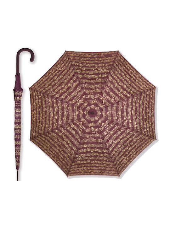 Vienna World Automatic Umbrella with Walking Stick Burgundy