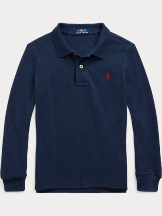 Kinderpolo Langarm Blau