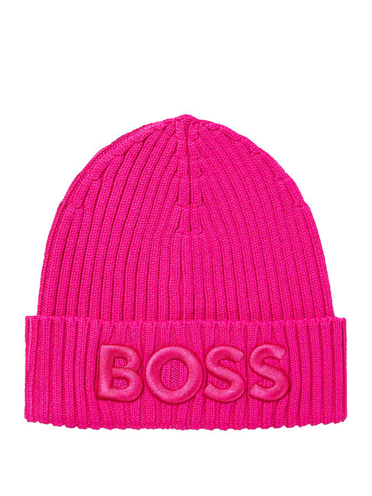 Hugo Boss Beanie Γυναικείος Σκούφος Πλεκτός σε Φούξια χρώμα