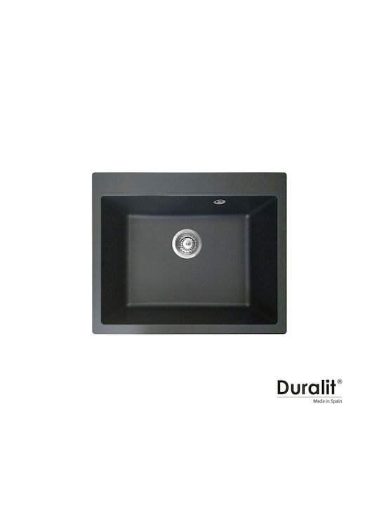 Duralit Drop-In Spüle aus Verbundgranulat B60xT50cm Gray