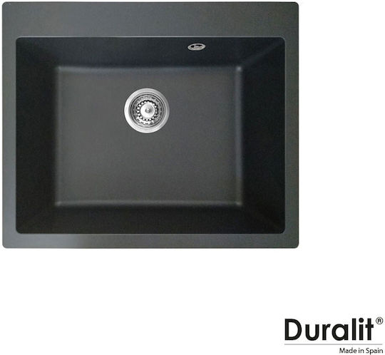 Duralit Drop-In Spüle aus Verbundgranulat B60xT50cm Gray
