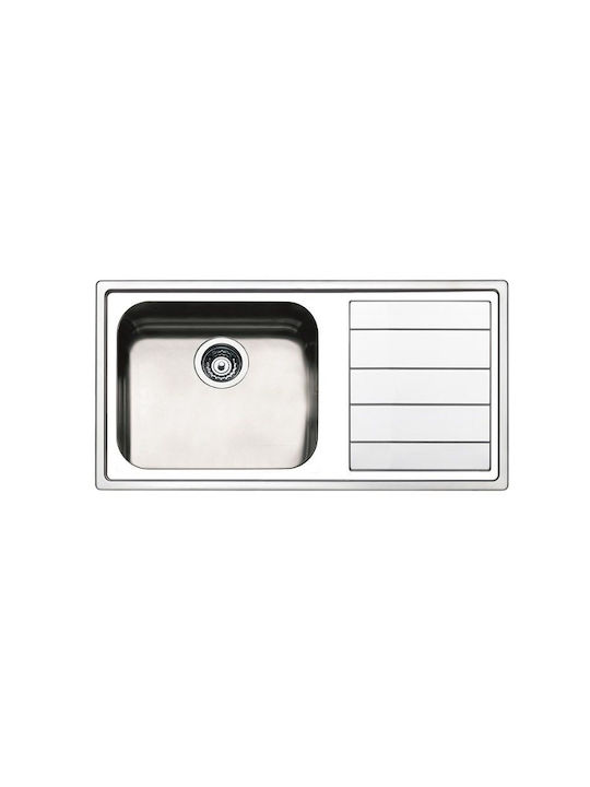 Apell Linear 8515 Ένθετος Νεροχύτης Αριστερός Inox Σατινέ Μ100xΠ50cm Ασημί