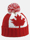 Pom Pom Beanie Unisex Beanie Knitted in Red color
