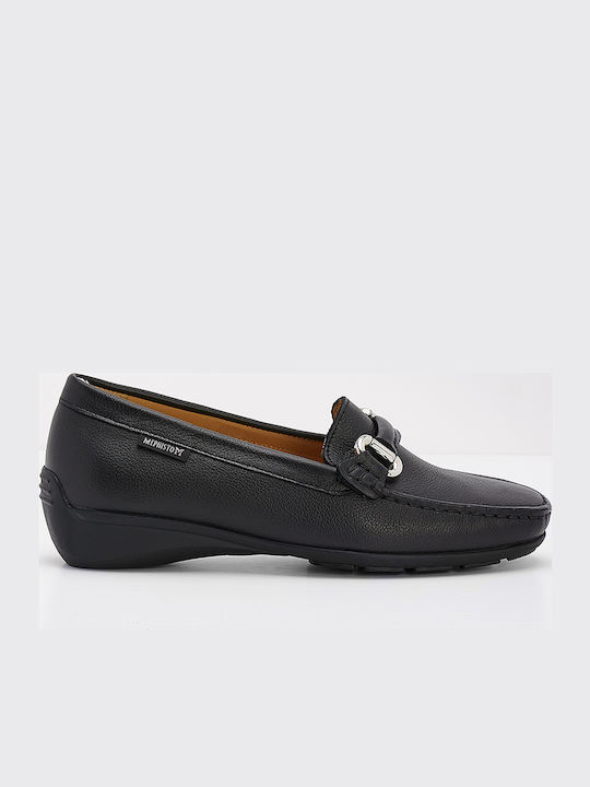 Δερμάτινα Γυναικεία Loafers σε Μαύρο Χρώμα