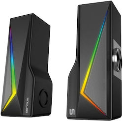 Serioux 2.0 Speakers with RGB and Bluetooth 6W Black