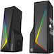 Serioux SRXS-X167 Ηχεία Υπολογιστή 2.0 με RGB Φωτισμό και Bluetooth Ισχύος 6W σε Μαύρο Χρώμα