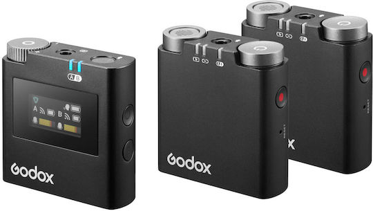 Godox Virso S M2 Σετ Ασύρματο Μικρόφωνο Πέτου, Clip On για Κάμερα (2Tx + 1Rx) για Sony Μηχανές