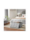 Stool For Living Room With Storage Space Upholstered with Fabric Gray 76x38x38cm