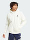 Adidas Track Jacket Jachetă cu fermoar pentru bărbați cu glugă Albă