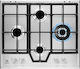 Electrolux Εστία Φυσικού Αερίου Αυτόνομη 59.5x51εκ. Ασημί