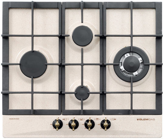 Glemgas Gas Cooktop Autonomous 58.5x50εκ. Beige