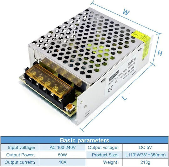 Dc LED-Netzteil Leistung 50W mit Ausgangsspannung 5V