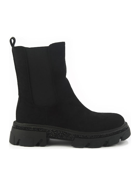 Damen Chelsea Stiefeletten Schwarz