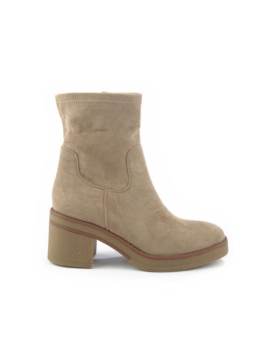 Fshoes Damen Knöchelstiefel Beige