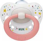 Nuk Orthodontischer Schnuller Silikon Signature Sterne White/Salmon für 0-6 Monate 1Stück