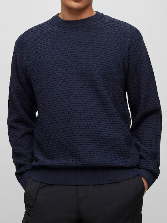 Hugo Boss Herren Langarm-Pullover Blau