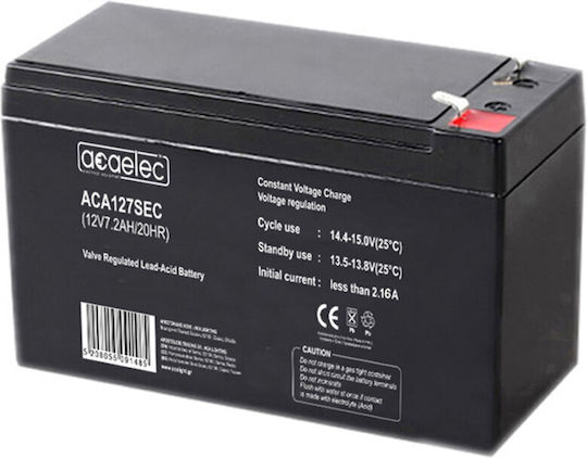 Aca ACA127SEC UPS Battery with Capacity 7.2Ah and Voltage 12V 1pcs