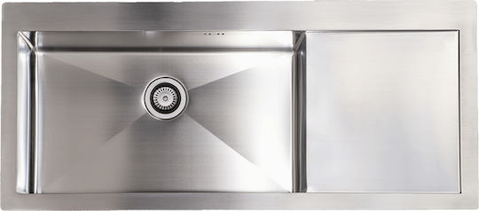Fortinox Squadro Ένθετος Νεροχύτης Δεξιός Inox Μ116xΠ51cm Ασημί