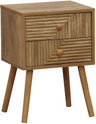 Κομοδίνο Historic από Μασίφ Ξύλο Μπεζ 37.5x32x54cm