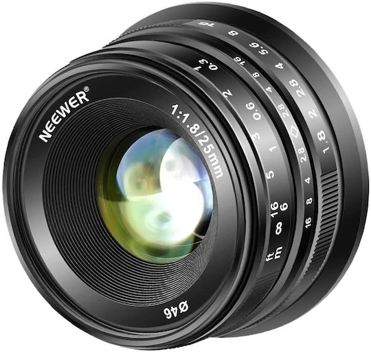 Neewer Crop Camera Lens 25mm F1.8 Fixed for Sony E Mount Black