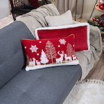 Teoran Christmas Decorative Rectangular Pillow Red 35x60cm