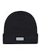 Beanie Unisex Fleece Σκούφος Πλεκτός σε Μαύρο χρώμα