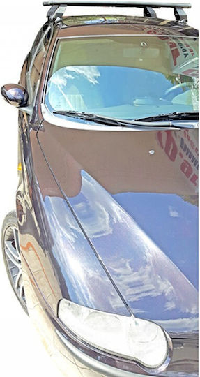 Menabo Steel Car Roof Bars for Alfa Romeo Alfa 147 5D Set with Roof Rack Legs and Lock Black