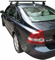 Menabo Μπάρες Οροφής Ατσάλινες για Volvo S40 (Σετ με πόδια και κλειδαριά) Ασημί
