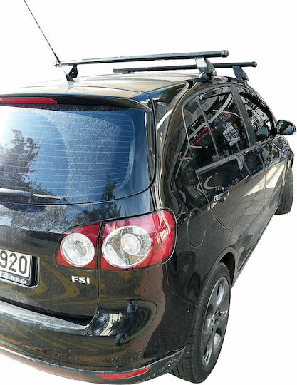Menabo Steel Car Roof Bars for Volkswagen Golf Plus 5D Set with Roof Rack Legs Silver M.P.VWGOLFPLUS.04