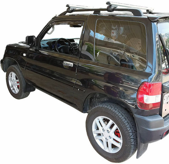 Menabo Aluminum Car Roof Bars for Mitsubishi Pajero 3D Set with Roof Rack Legs Silver