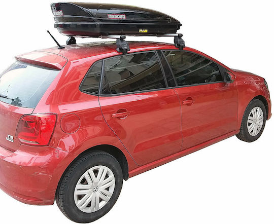 Menabo Aluminum Car Roof Bars for Volkswagen Polo Mazda 3 5D Set with Roof Rack Legs Silver