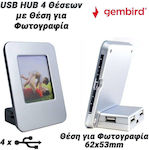 Gembird USB 2.0 Hub 4 Θυρών με σύνδεση USB-A Ασημί