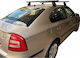 Menabo Steel Car Roof Bars for Skoda Octavia 2004-2012 Set with Roof Rack Legs Silver