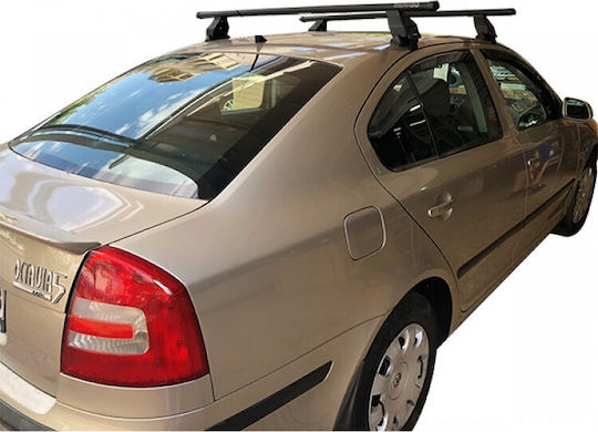 Menabo Steel Car Roof Bars for Skoda Octavia 2004-2012 Set with Roof Rack Legs Silver