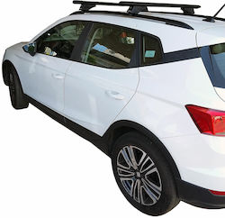 Menabo Μπάρες Οροφής Αλουμινίου για Seat Arona (Σετ με πόδια) Ασημί