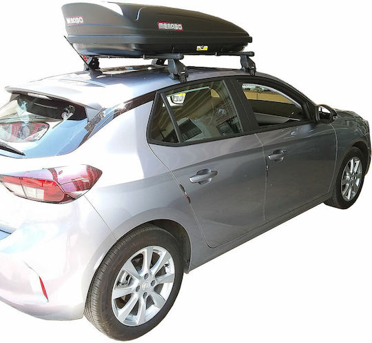 Menabo Roof Bars Metallic with Menabo Marathon 400lt hot tub (with Roof Rack Legs) Silver