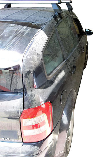 Menabo Aluminum Car Roof Bars for Audi A2 5D Set with Roof Rack Legs Silver