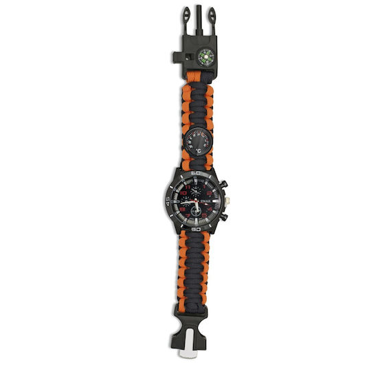Albainox Paracord Bracelet Survival with Whistle Black