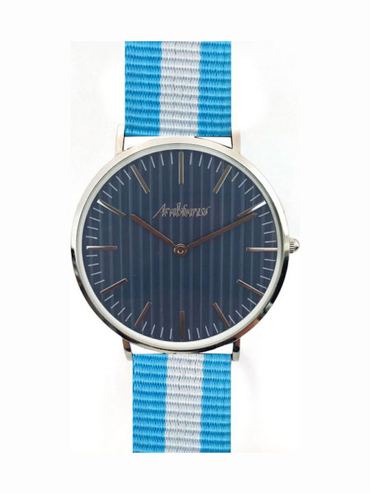Arabians Men's Watch 38mm Battery with Blue Fab...
