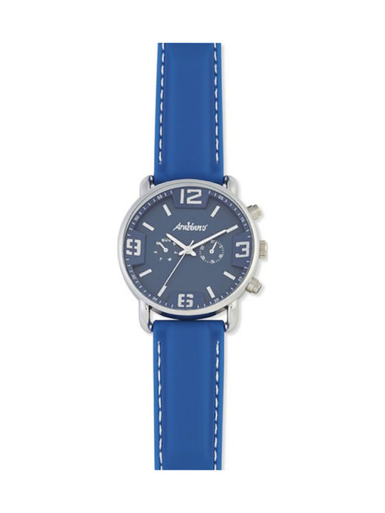 Arabians Ανδρικό Ρολόι 44mm Μπαταρίας με Μπλε Δ...