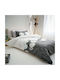 Vesta Home Paok Set Kids Duvet Cover Single with Pillowcase Cotton White-Black 170x240cm